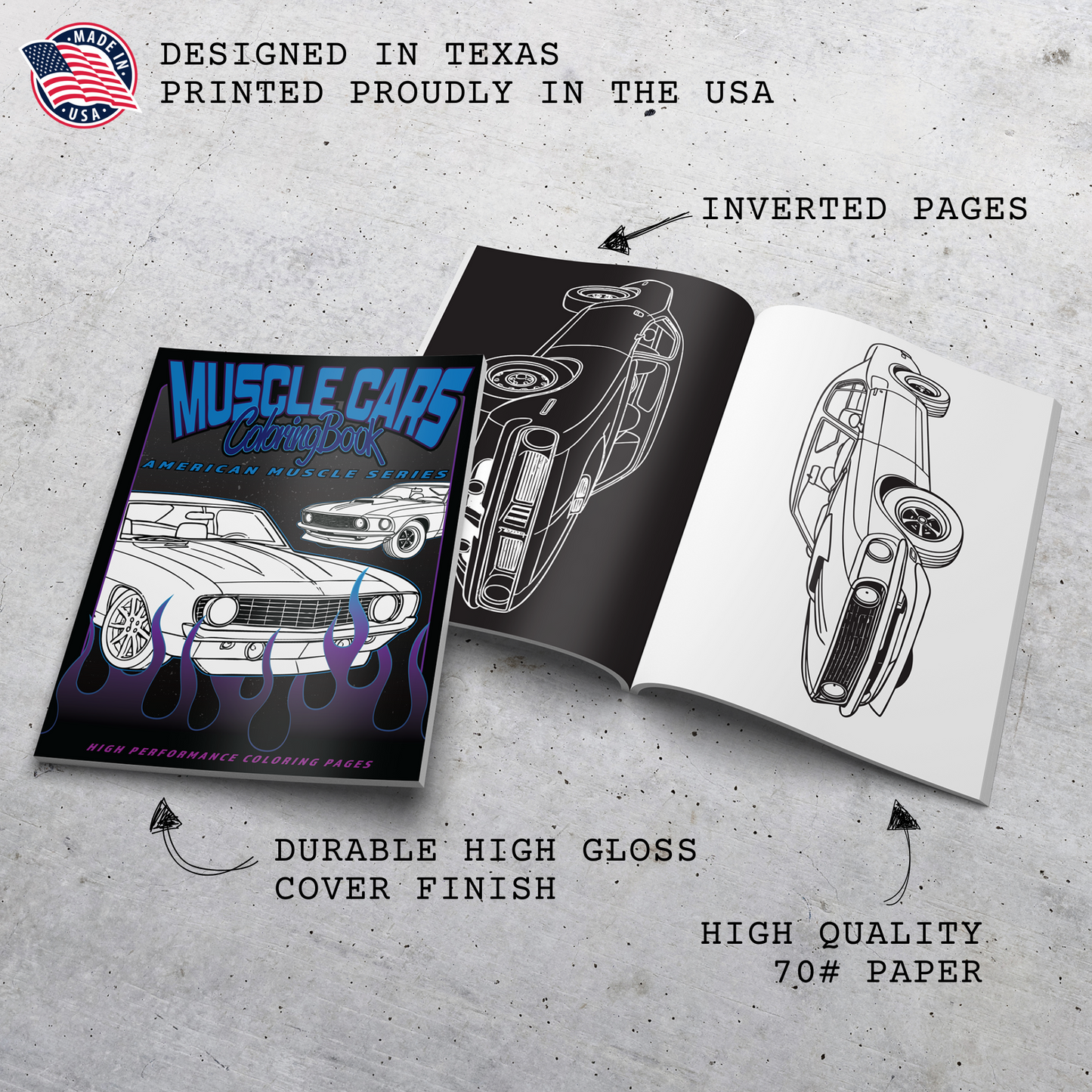 Muscle Cars + Motorcycles Coloring Book Bundle