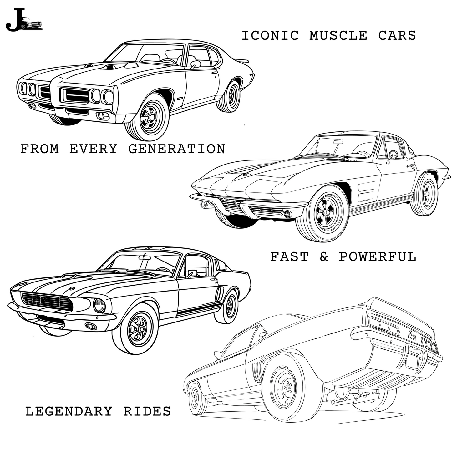 Muscle Car Coloring Book