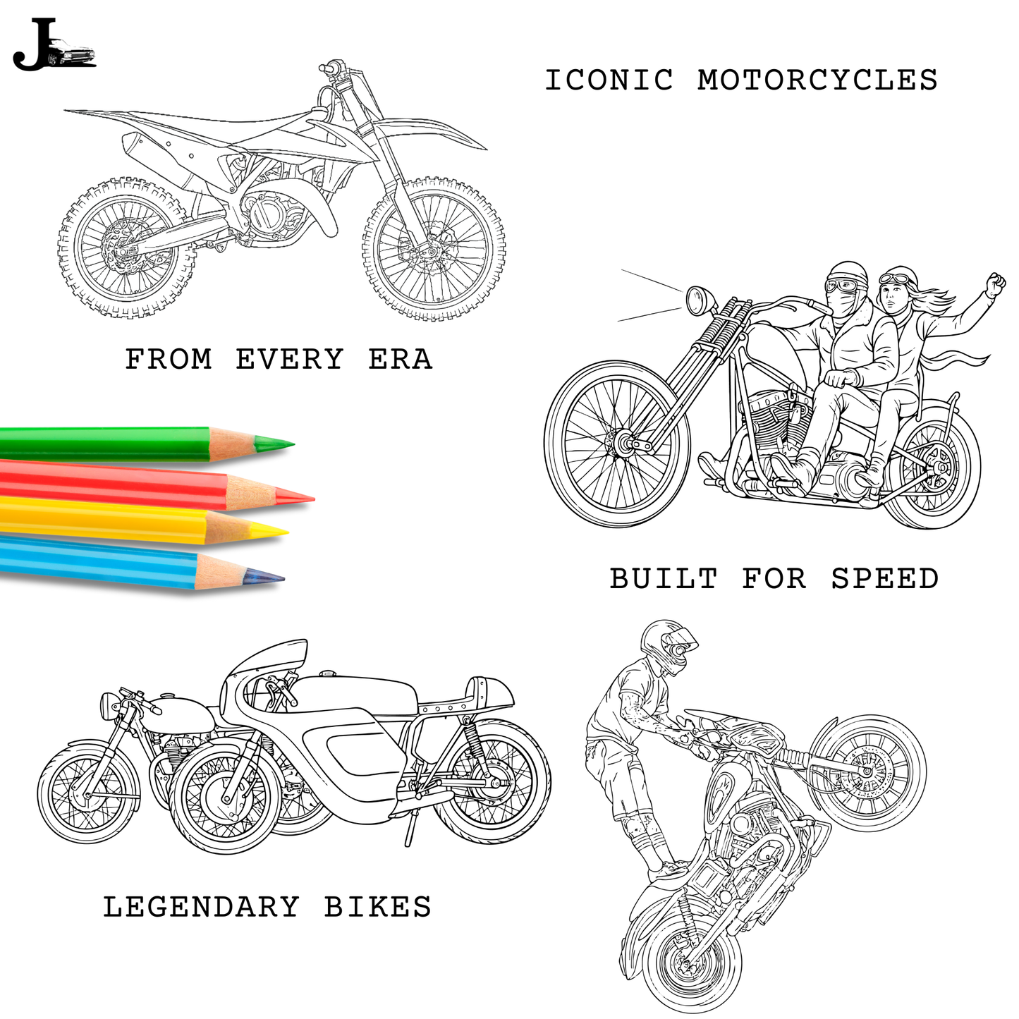 Motorcycle Coloring Book