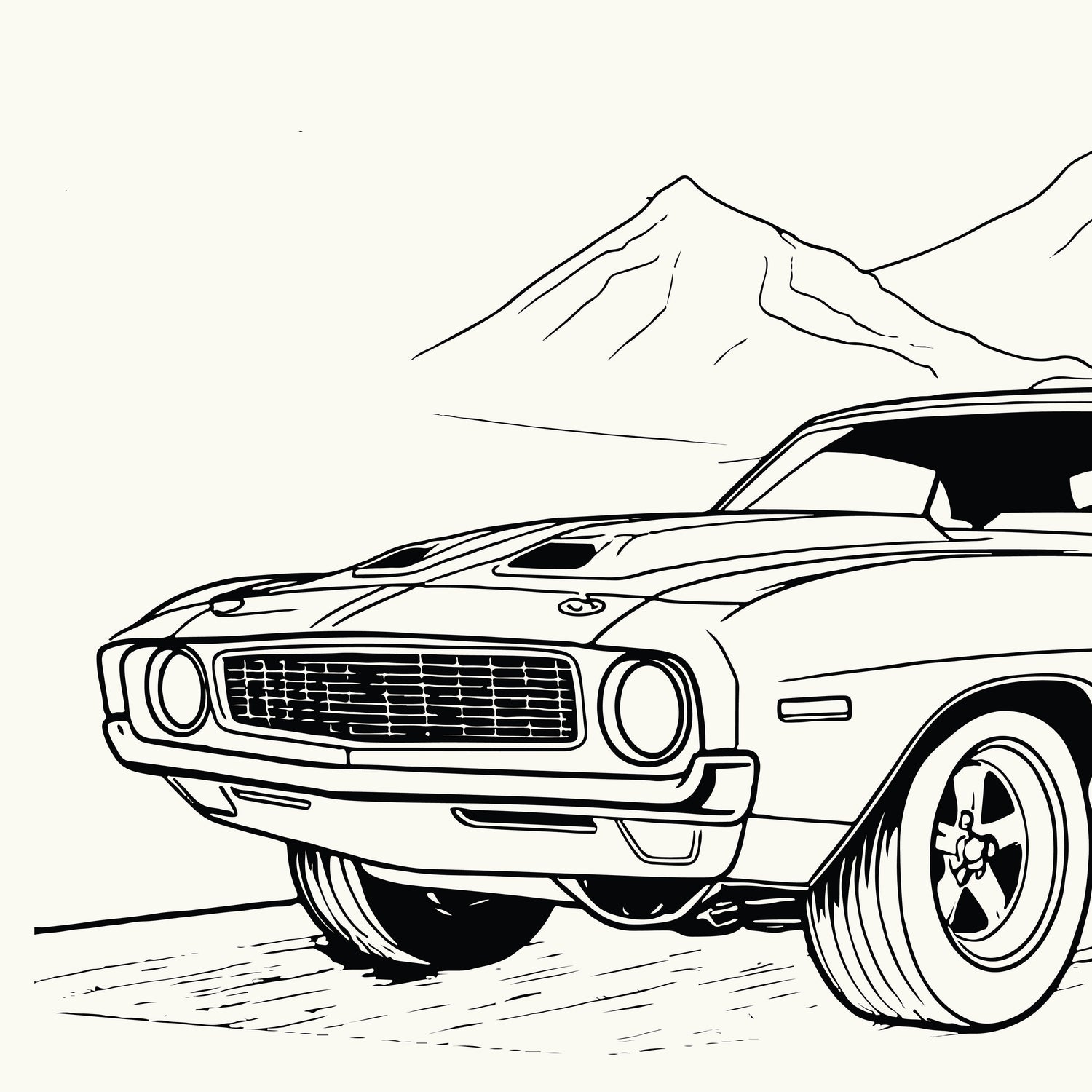 Hot Rod and Classic Car Coloring Book for Kids and Adults